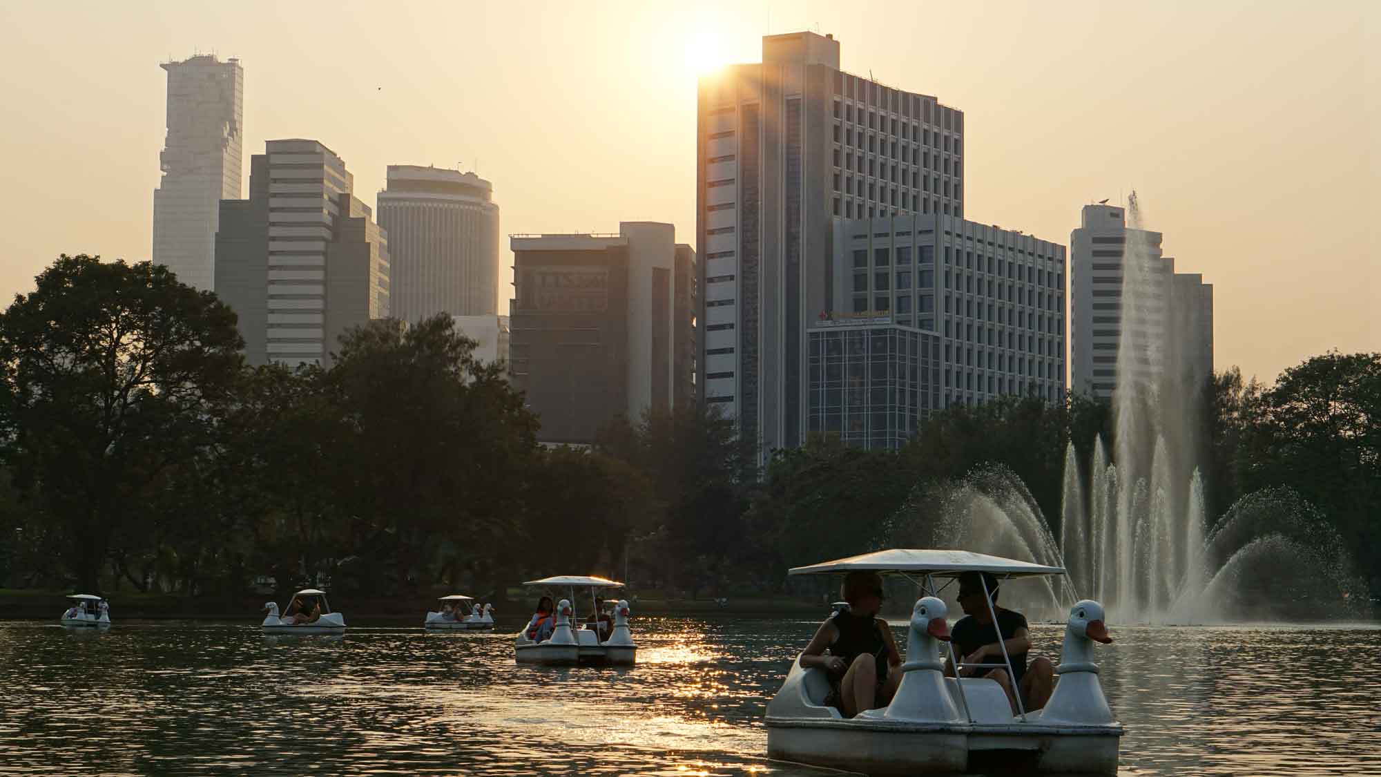Parc Lumpini à Bangkok avec varans